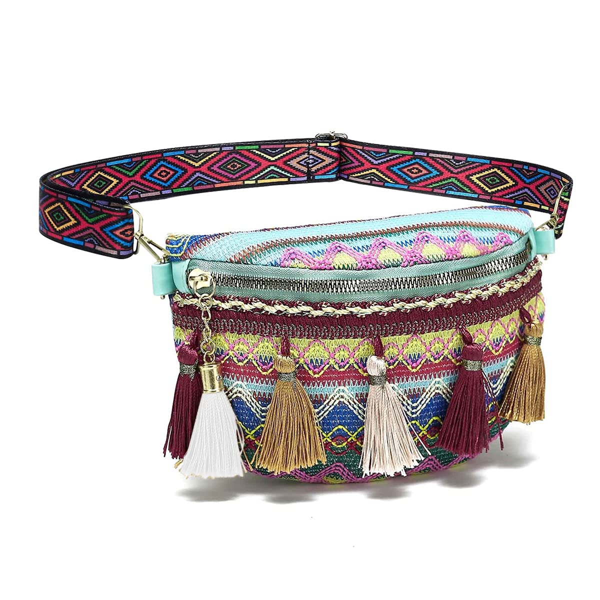 PALAY Chest Bag for Women Adjustable Waist Bag for Women Exotic Boho Crossbody Shoulder Bag Tassel Design Chest Bag for Women Travel Bag PALAY Chest Bag for Women Adjustable Waist Bag for Women Exotic Boho Crossbody Shoulder Bag Tassel Design Chest Bag for Women Travel Bag